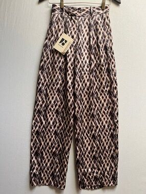 NWT Frank And Oak Emma Wide Leg Pants Geometric High Rise Size 00